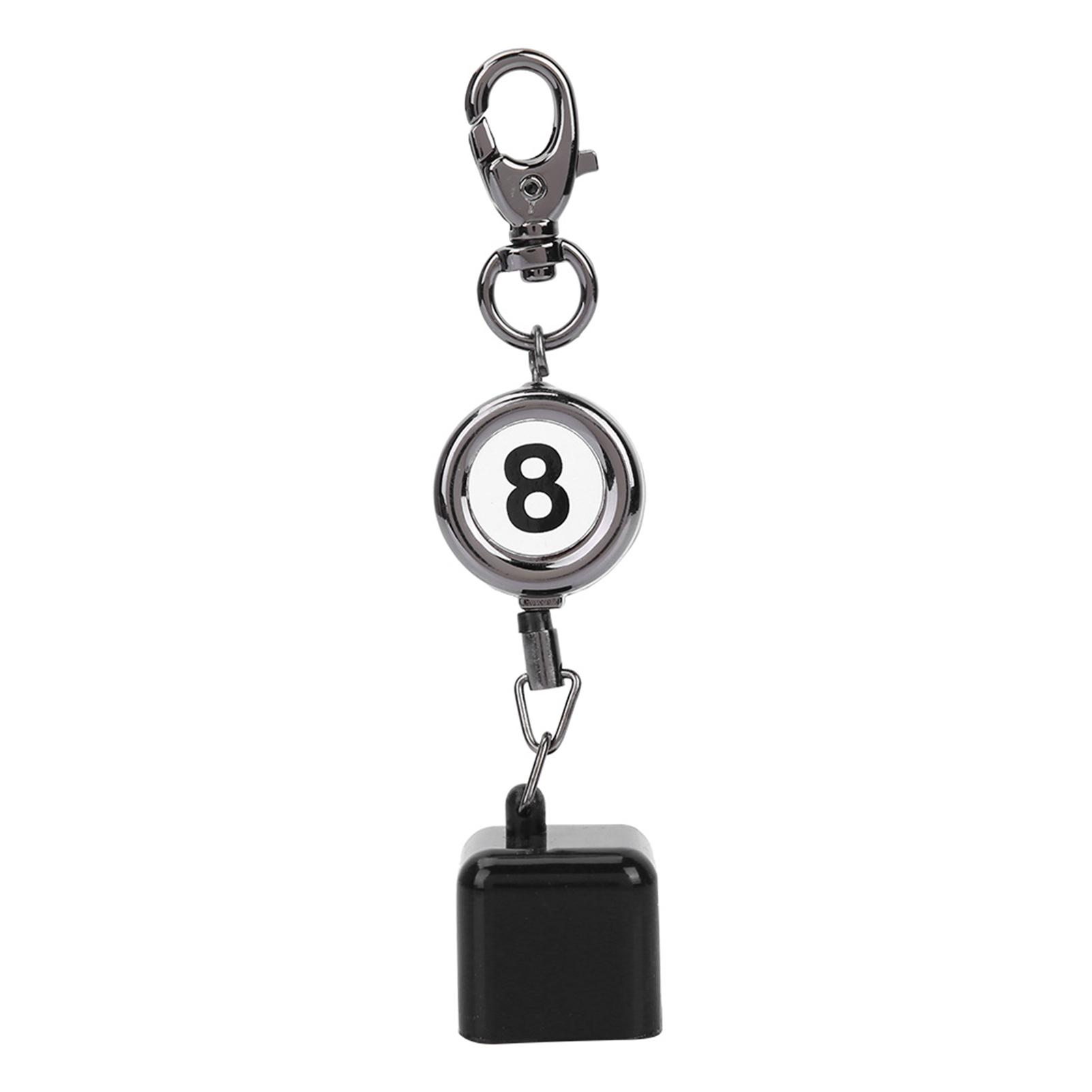 Shoemst Black Portable Retractable Billiards Snooker Pool Cue Chalk Holder Drawing Key Ring