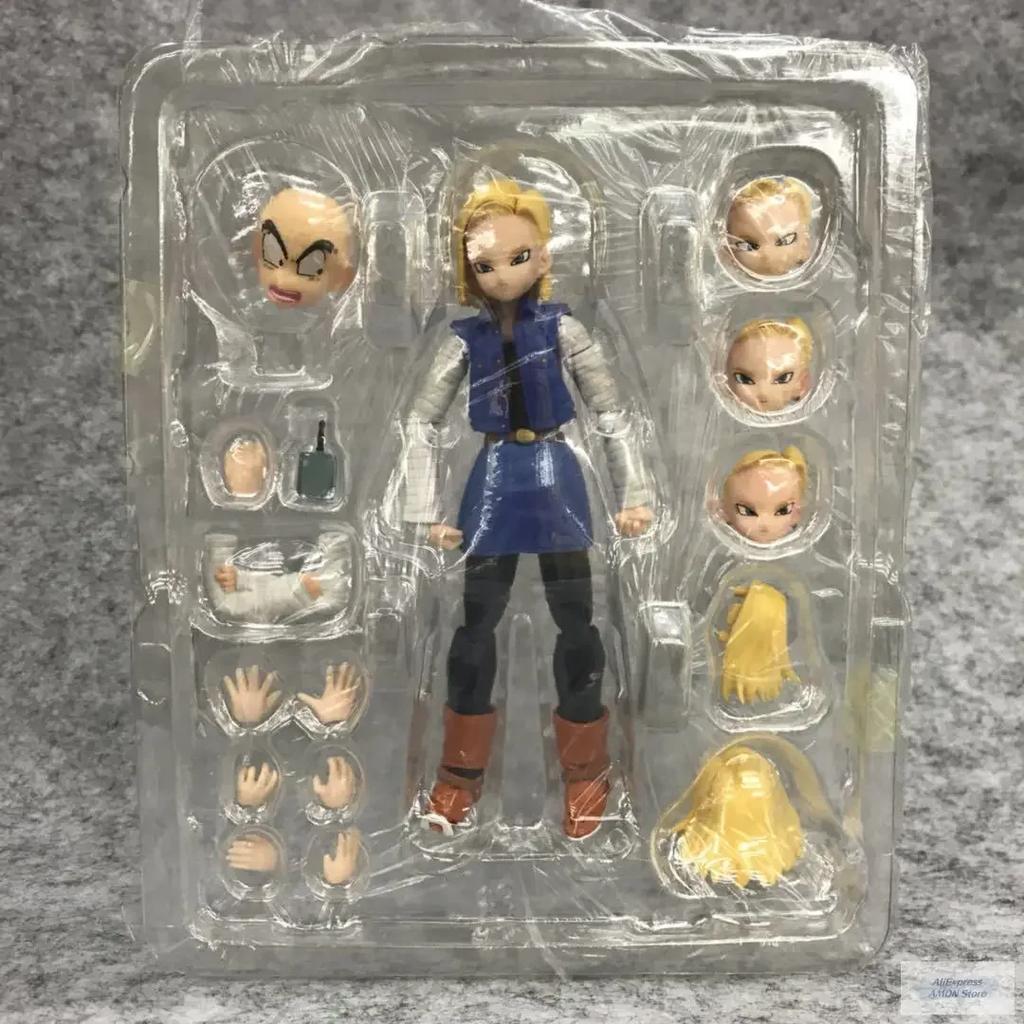 13CM Dragon ball Z Android No. 18 with Logo Articulate Action Figure Toys SHF Model Toy Desktop Collection Birthday Gift