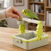With Food Cup Bird Feeding Station Rack Interactive Parrot Desktop Stand  Training Tool