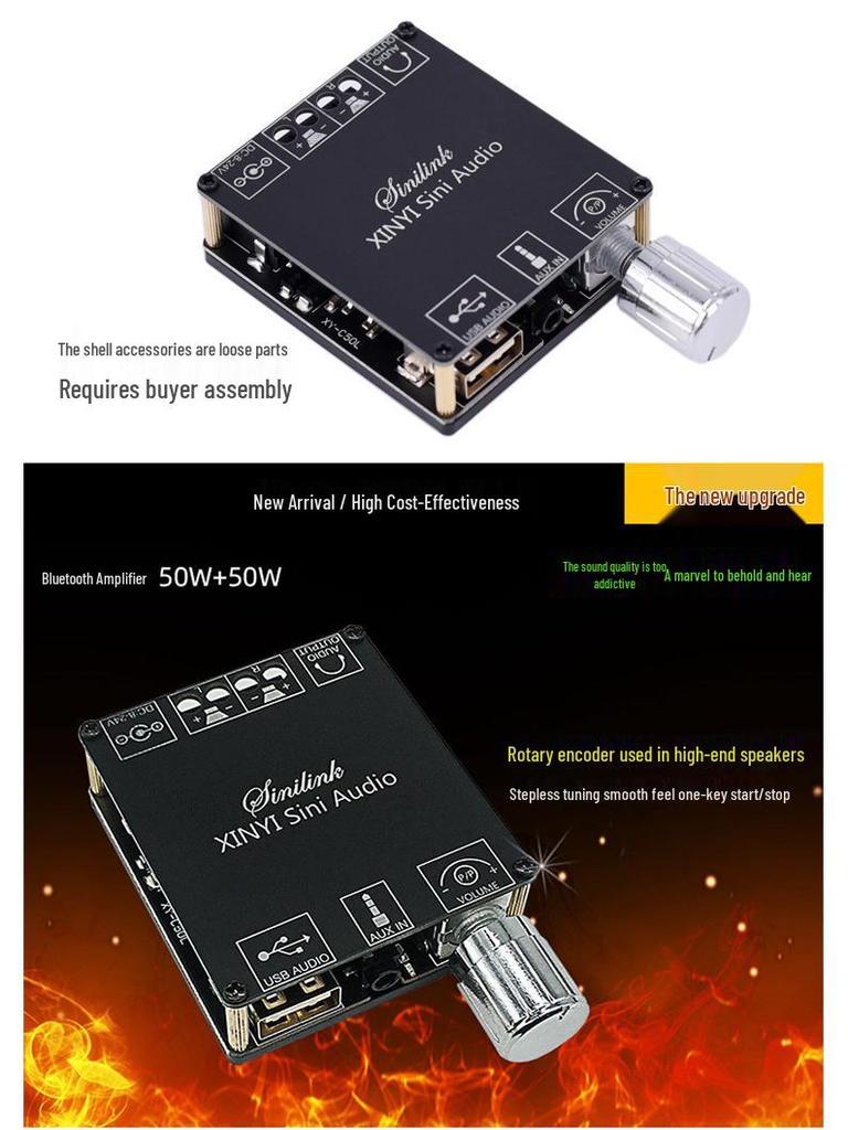 50W Bluetooth Amplifier Board with MP3 Decoder & Receiver - Class D Digital Module