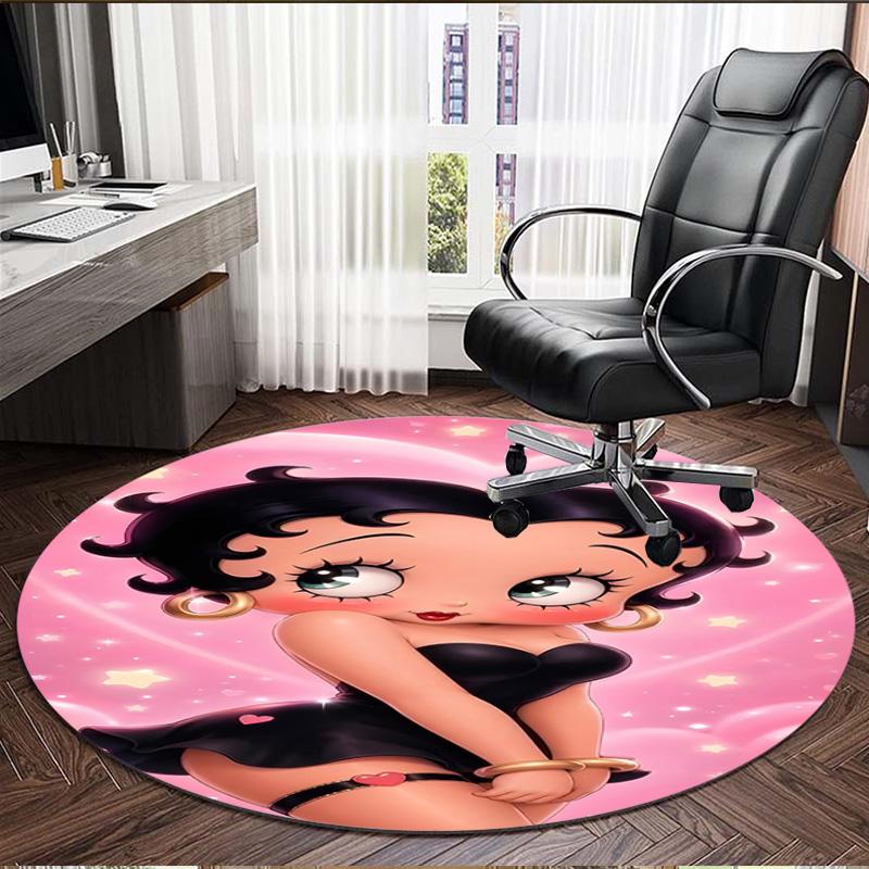 Betty Boop Print Round Rug, Washable Floor Carpet, For Entryway Dorm Laundry Room Office Study, Home Decor Birthday Christmas Gift