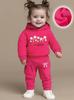 Adorable Baby Girl Wool Sweatshirt & Stylish Sweatpants Set for Autumn/Winter Outdoor Fun – Perfect New Baby Gift