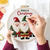 Christmas Cross Stitch Kits Embroidery Kit Stamped Embroidery Starter Kit DIY Christmas Ornament Craft Set for Beginners Adult