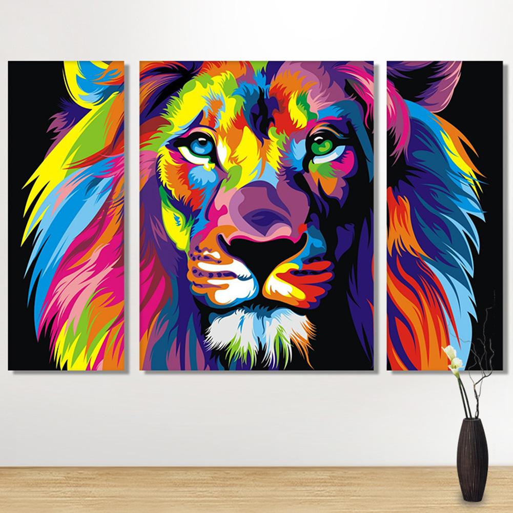 DIY 5D  Tiger Lion Rhinestone Cross Stitch Decorative Painting