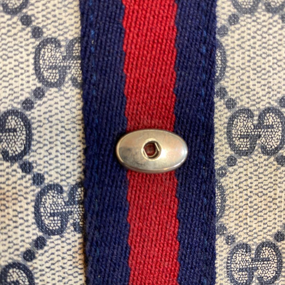 GUCCI Vintage Old Gucci Vanity Cosmetics Pouch Business Bag GG pattern sherry line PVC Clutch bag black PVC Used