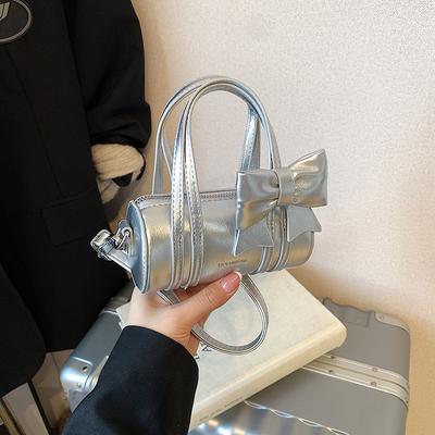Einfache und kompakte Handtasche Damen 2026 Sommer Neu Koreanische Schleife Umhänge Boston Tasche