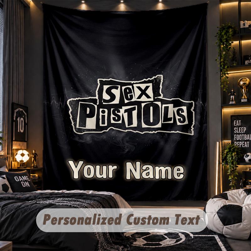 TapestrySex Pistols Custom Name Text Personalized Wall Hanging Tapestry Home Wall Decor