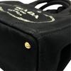 PRADA Canapa Handbag black Women 2-way triangle logo used