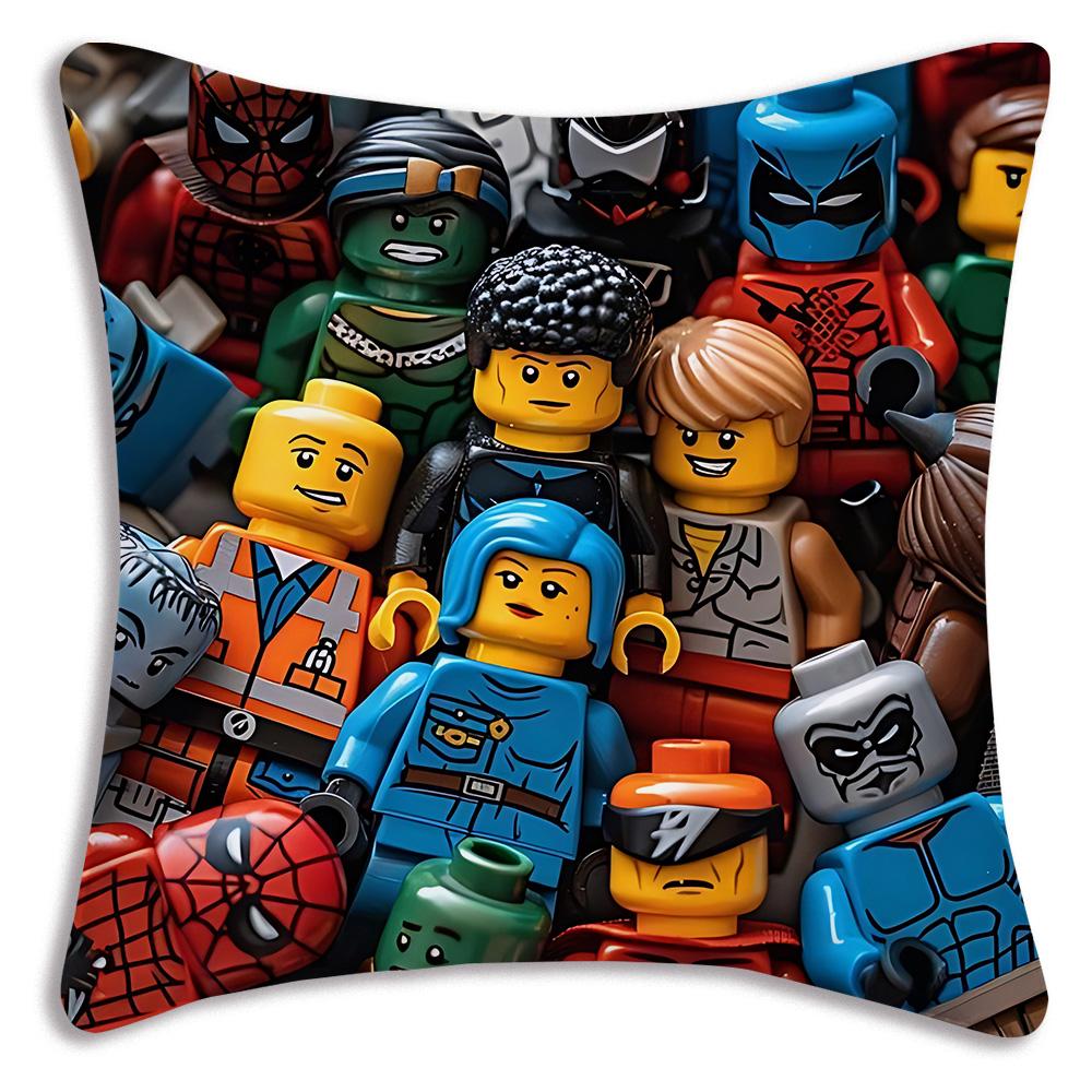 Cool For Legos Game Pillow Covers Cartoon Sofa Decorative Home Double-sided Printing Short Plush Cute Cushion Cover