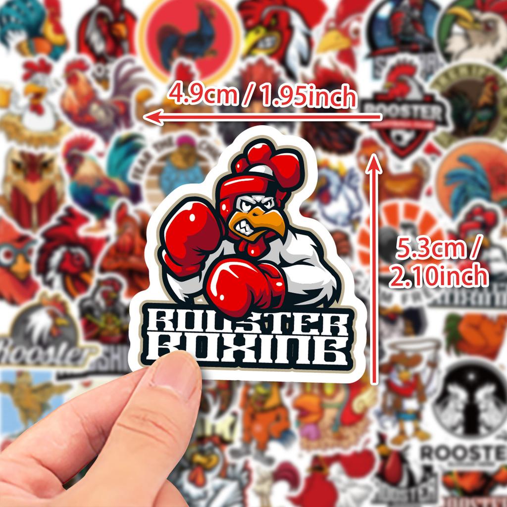 50 Rooster Cuso Doodle Stickers Personality Cartoon Animal Big Rooster Children Cartoon Stickers