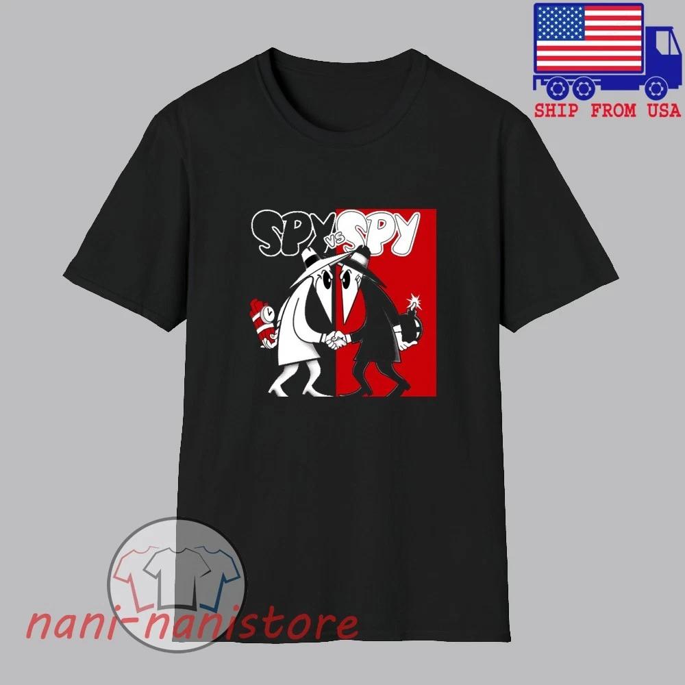 Spy vs Spy Cartoon Men s Black Size S-5XL 2XL
