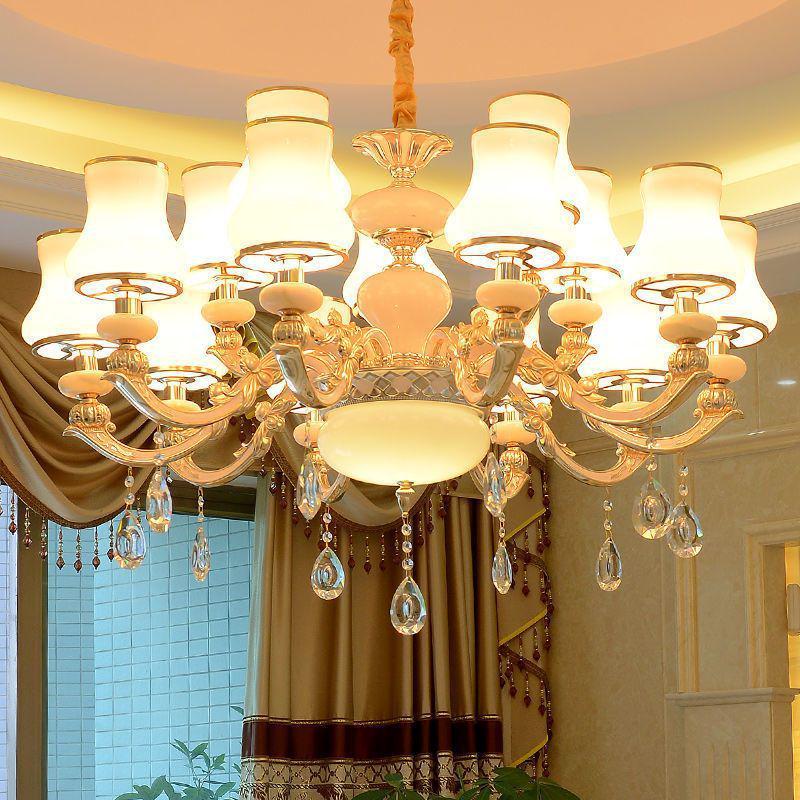 European Minimalist Crystal LED Chandelier for Living Room, Bedroom, Restaurant, or Villa Hall.
