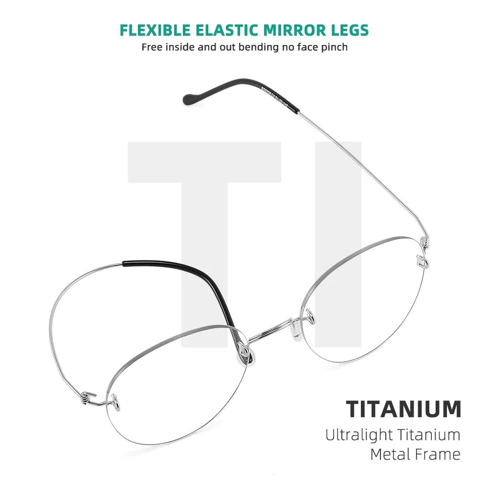 Runde Brillen für Damen Vintage Blaulichtfilterbrille Herren Ultraleicht Schraubenlos Computerbrille Luxus Koreanischer Stil