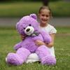 Großer Teddybär 39 Zoll Riesiges Kuscheltier Plüsch Sanfter Großer Bär entworfen für Mädchen Freundin Lila großartig für den täglichen Gebrauch