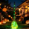Broom Halloween Witch with Green LED Light, Glowing Cosplay Wizard Illuminated Performance Prop Broomstick, Costume for Themed Parties, Indoor Outdoor