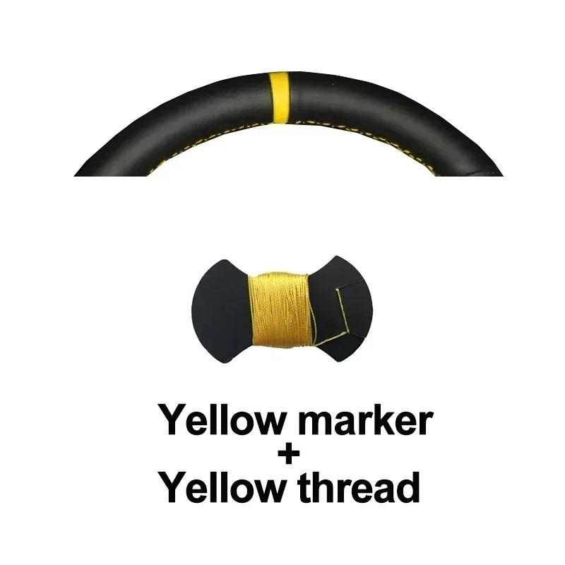 New DIY Hand Stitched Leather Steering Wheel Cover For Renault Captur 2019-2026 2026 Microfiber Leather Customize Accessories