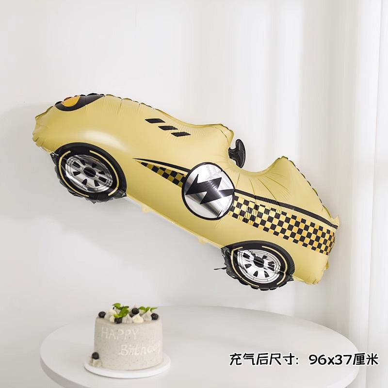 Matte Racing Aluminum Film Balloon Children'S Birthday Party Scene Decoration Theme Night Market Stall Balloon