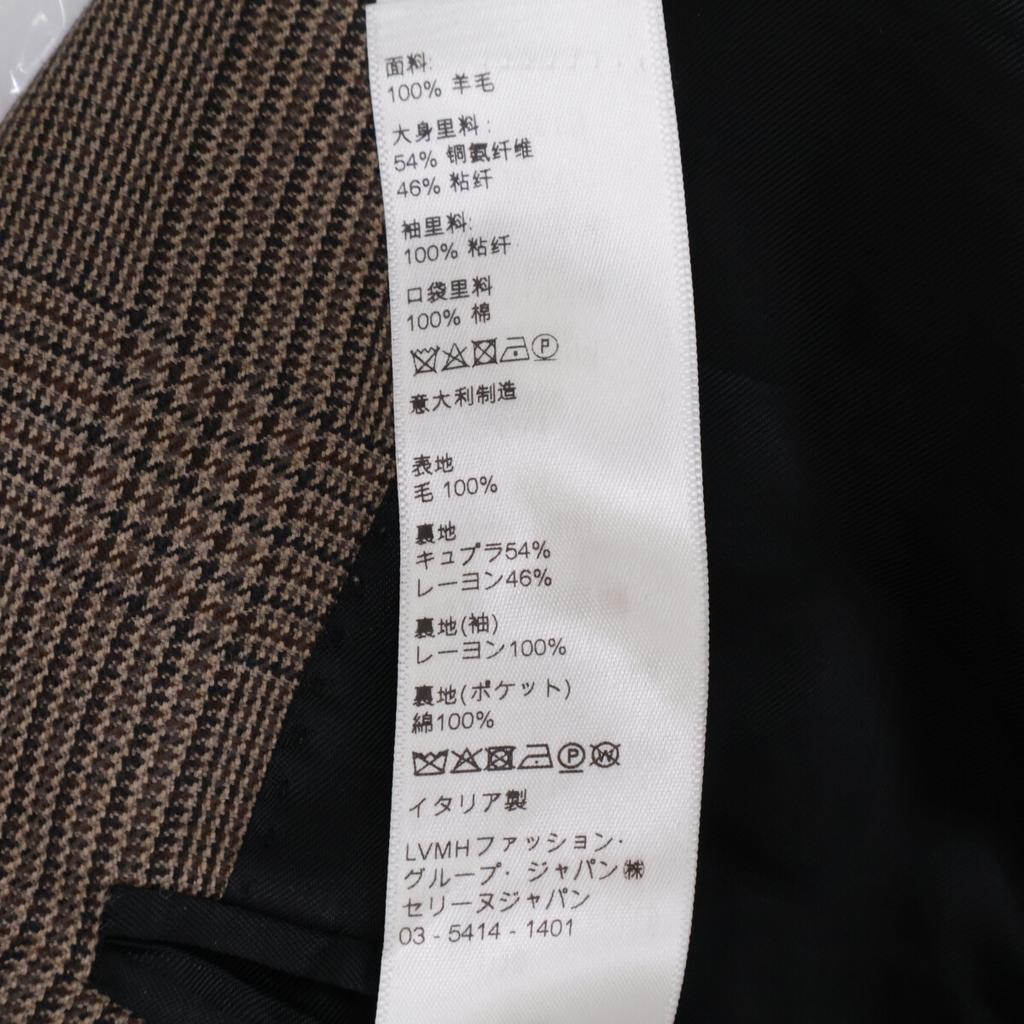 Celine [Excellent Condition/Domestically Authorized] 2V742814K Glen Check Tailored Jacket Jacket 36 BrownUsed