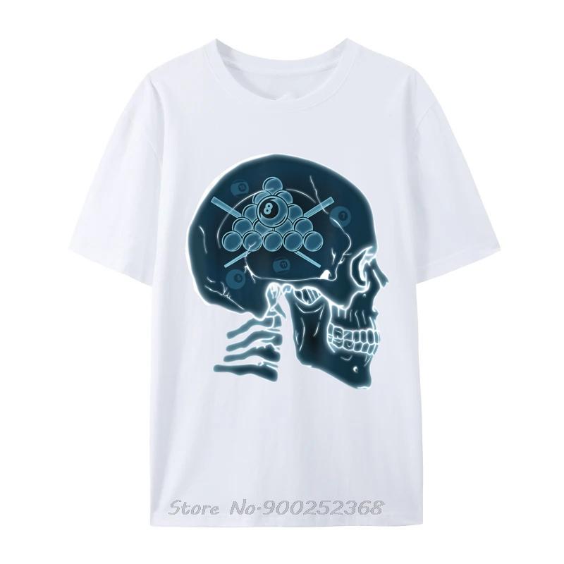 Skull Funny Billiards Pool Player Sports Snooker 8 Ball Unisex Tshirt Fashion Graphic Tshirt Oversized Summer Tees Oneck T Shirt