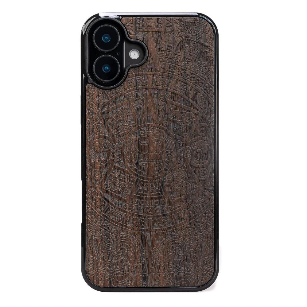 Bewood Wooden Case for iPhone 16 Plus Aztec Calendar Ziricote
