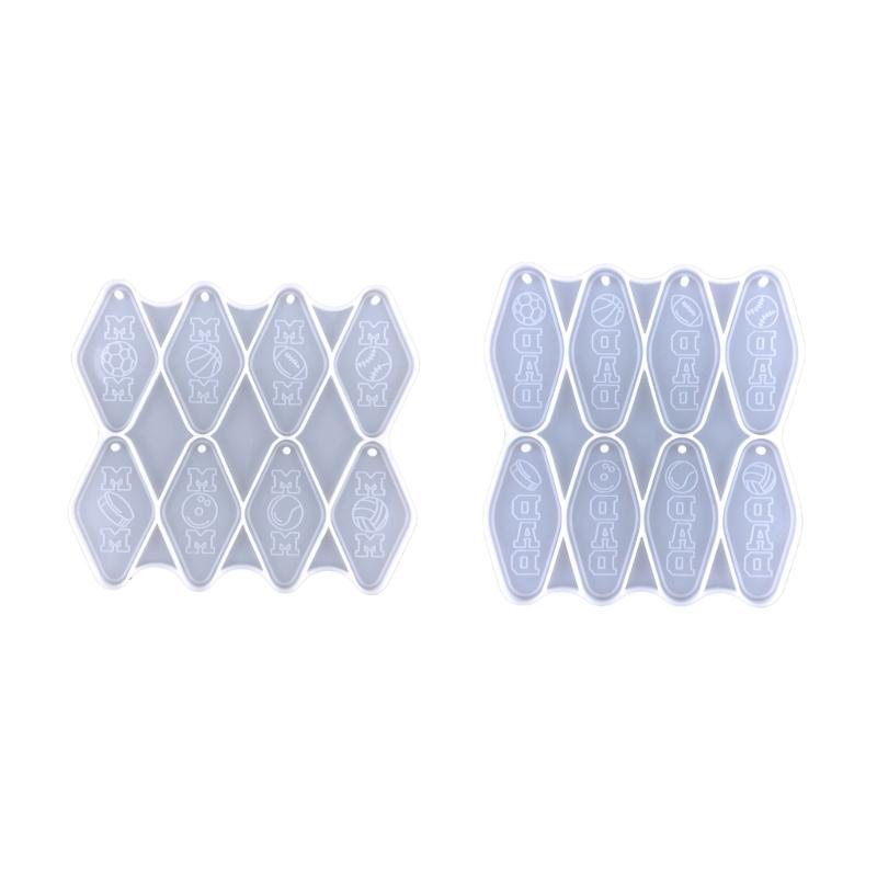 Rhombus Resin Mold DIY Jewelry Casting Mold Resin Keychain Mold Pendant Charms Mold with Hole Mother's Day Silicone Mold