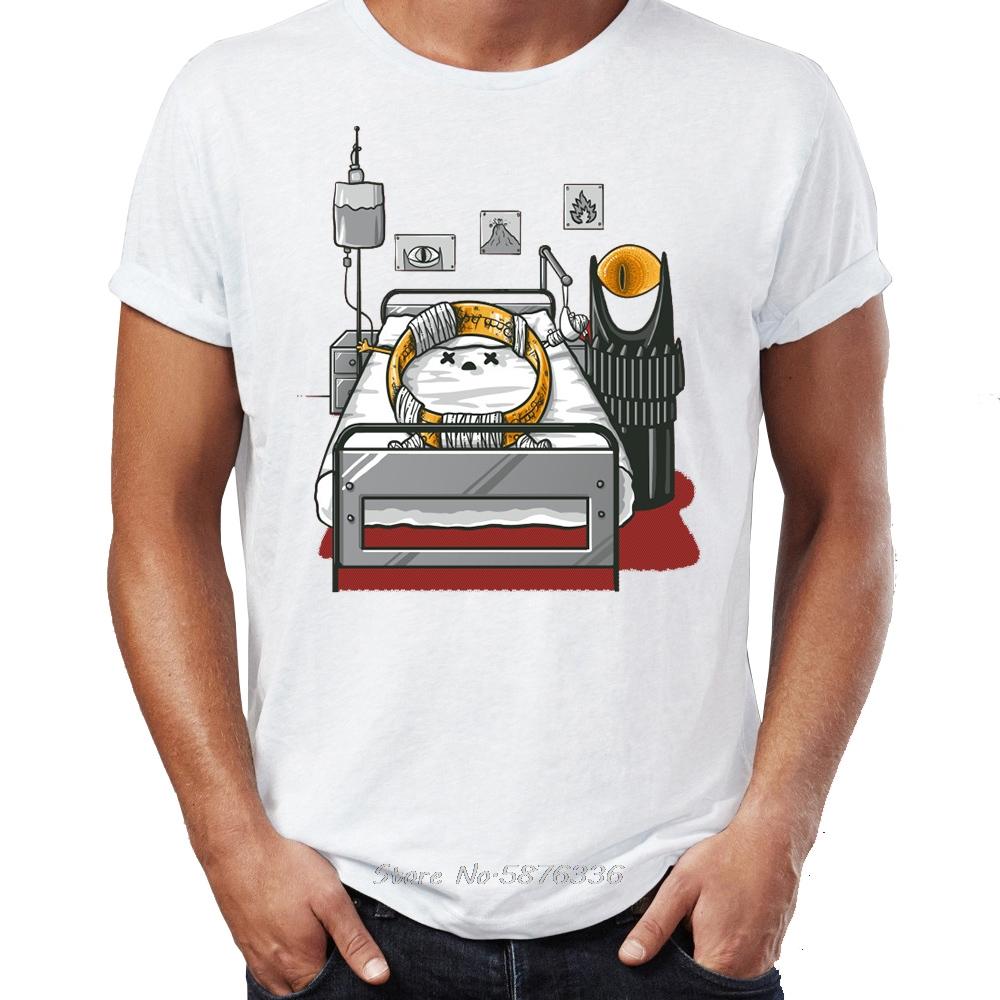 Mens T Shirt Vincent Van Gogh The Starry Night With Middle Earth Sauron Tower Printed Tees