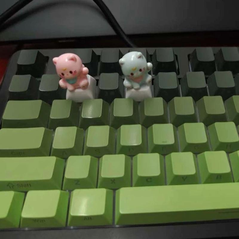 3D Mechanical Keyboards Creative Cartoon Cats Head Gamer Keyboards Keycaps for Office Decompression