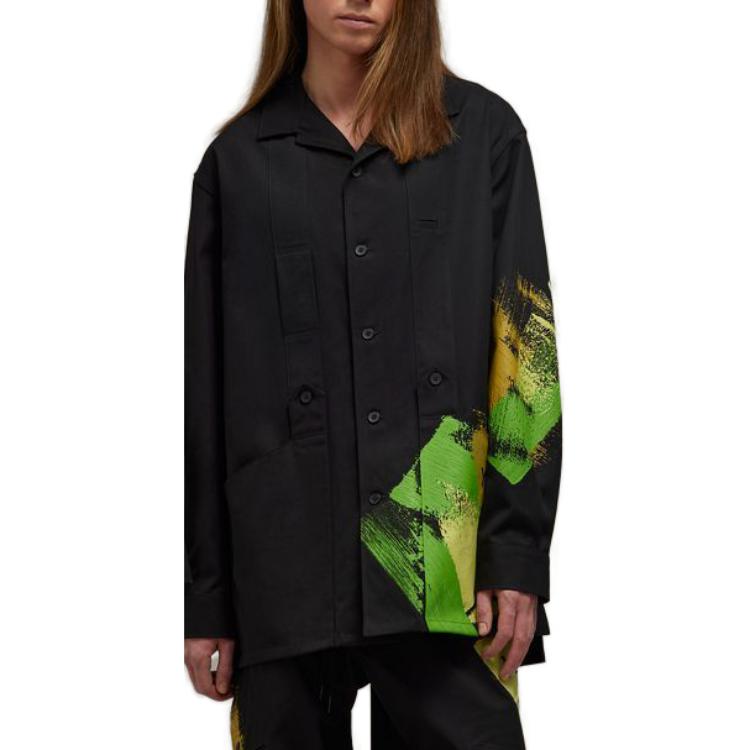 Y-3 FW23 Single-Breasted Drop Shoulder Long Sleeve Shirt Unisex Shirts Black IP7948