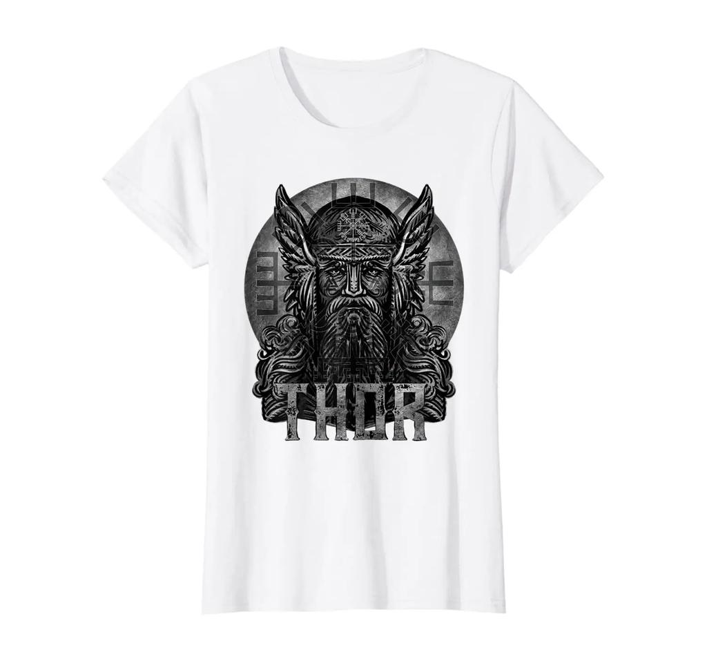 Norse God Thor Pagan Runes Nordic Myth TShirt 100 Cotton ONeck Summer Short Sleeve Casual Mens Tshirt Size S3XL