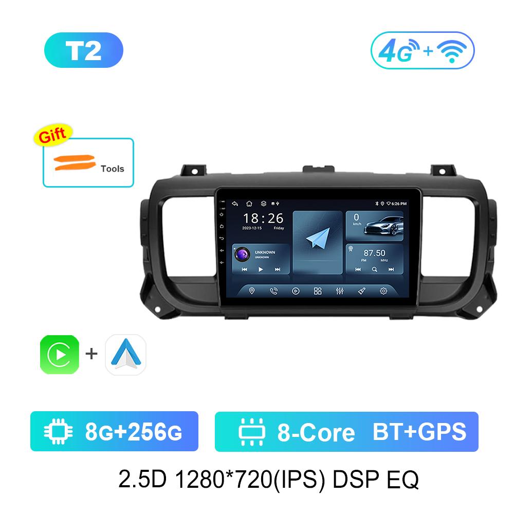 Carplay Android OS 9'' for Citroen Jumpy 3 2016 - 2021 for Peugeot Expert 3 2016 - 2021 Car Radio Multimedia Player 4G Bluetooth