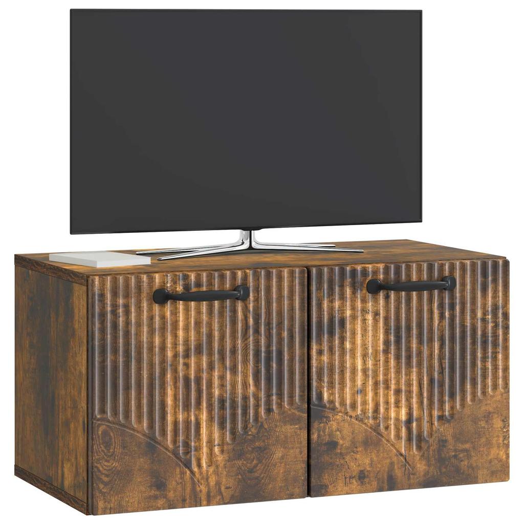 Wall Mounted TV Cabinet Smoked Oak 59.5 x 31 x 30 cm