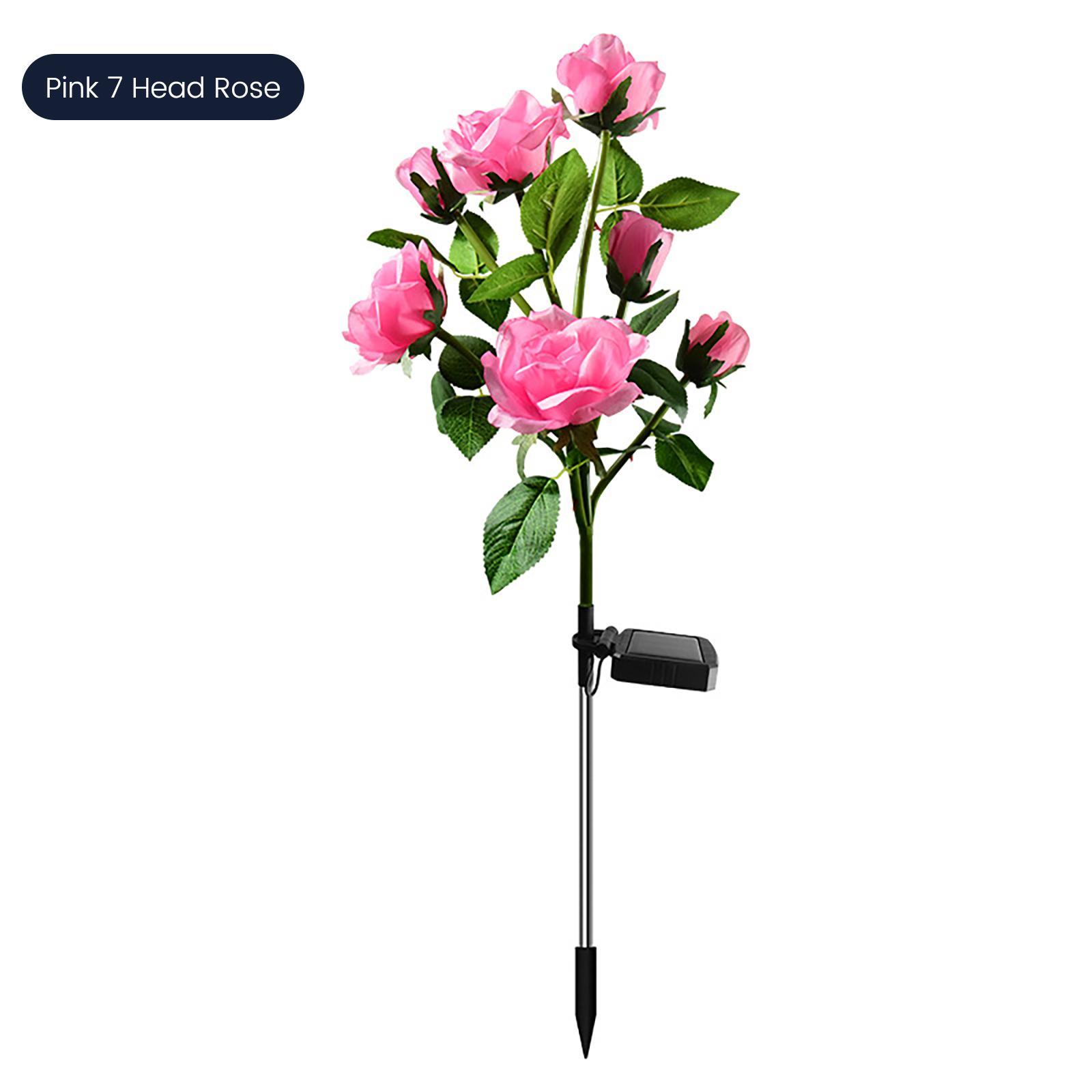 LED Solar Rose Lights Flower Solar Lights IP65 Waterproof Rose Flower Stake #5622