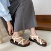 Beautiful flat Roman sandals women's 2025 new summer wear with skirt casual sports cover toe beach shoes