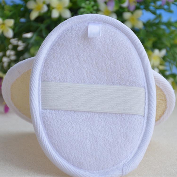 Oval Loofah Exfoliating Pad: Bath & Face Cleansing Scrubber for Hotel Rooms