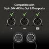CME MIDI Mirrored Angle Plugs for Compact Spaces Ideal for MIDI Pedal and Cables, 4-Pack - 2ft/60cm, 5-Pin DIN, Slim-Fit 45-Degree Ultra-Slim -