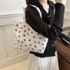 Printing Women Shoulder Bag Large Capacity Corduroy Handbag Casual Strawberry Tote Bag  Shopping