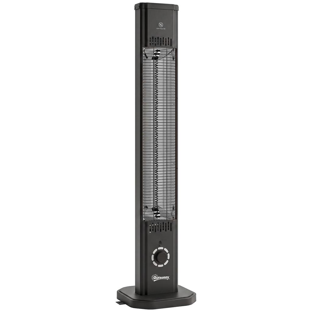 Infrared Heater 2000W Carbon Fiber Standing Heater with Remote Control 8 Heat Levels Protective Cover Timer Tip-over Protection