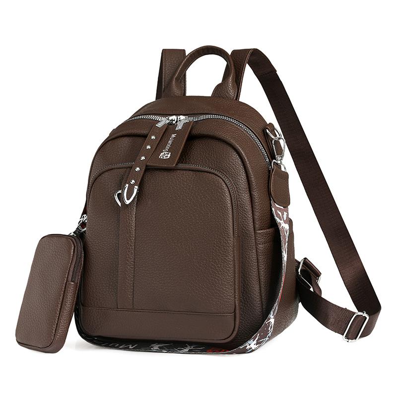 Soft Leather Backpack Student Schoolbag Large Capacity Travel Bag PU Women's Backpack