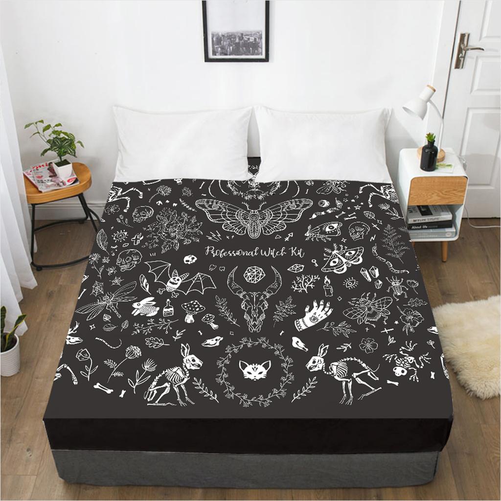 Fashion Home Textile 3D Printing Pattern Bed Sheet Mattress Cover Elastic Band Bed Sheet Bedding