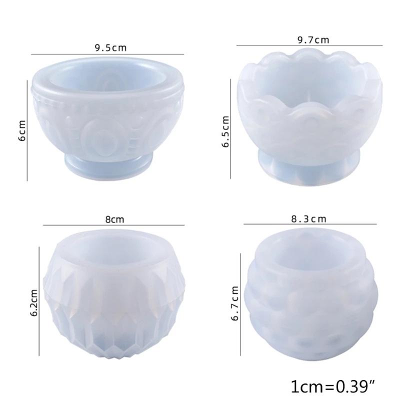 Silikonowe formy okrągły cement gliniany świecznik betonowa doniczka tynk świecznik żywica epoksydowa forma do przechowywania świecznik