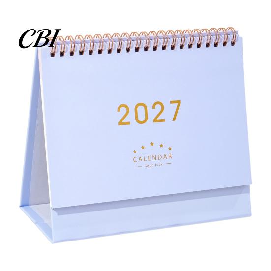 Large Desktop Calendar 2027 Desk Calendar, Standing Flip Minimalist Gold Foil Cover Daily Planner for Office Monthly Planner, Thick Paper Note Taking,