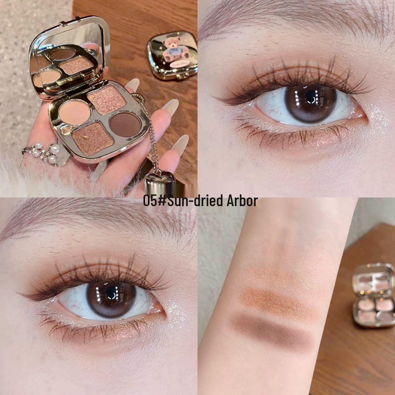 Kakashow Нежная и пигментированная палетка теней для век  Глаза мишки  (Свет и тень) - Натуральная, не осыпается, легко растушевывается, создает атмосферу.