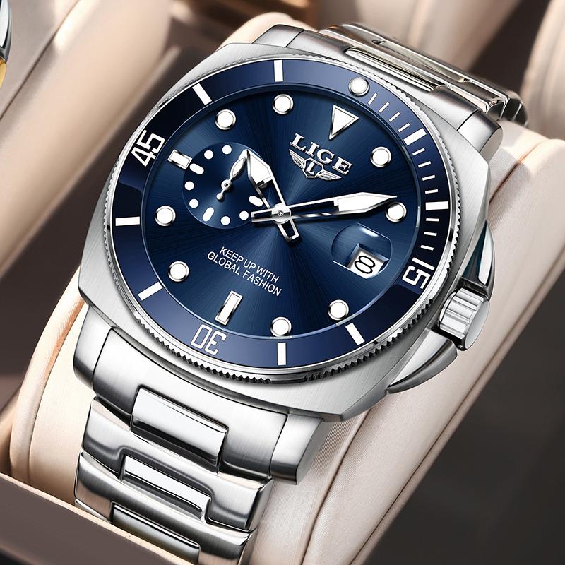 Men Watch Fashion Business Watch Men 3ATM Waterproof Luminous Quartz Sports Chronograph Clock Male Relogio Masculino+BOX