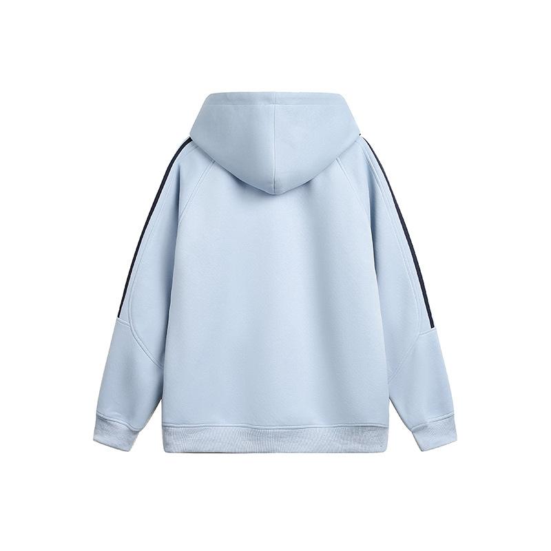 Women's Spring-Autumn Sweatshirt Jacket Trendy Striped Basic Hooded Cardigan