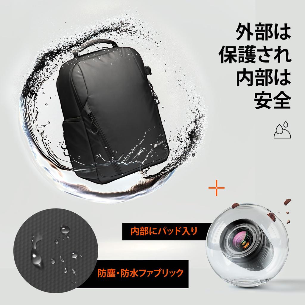 Camera Lightweight Camera Waterproof PU Leather PC and Tripod Side DSLR Camera Suitable for Commuting and TRL [TARION] 12.5L Backpack, Bag, Material,