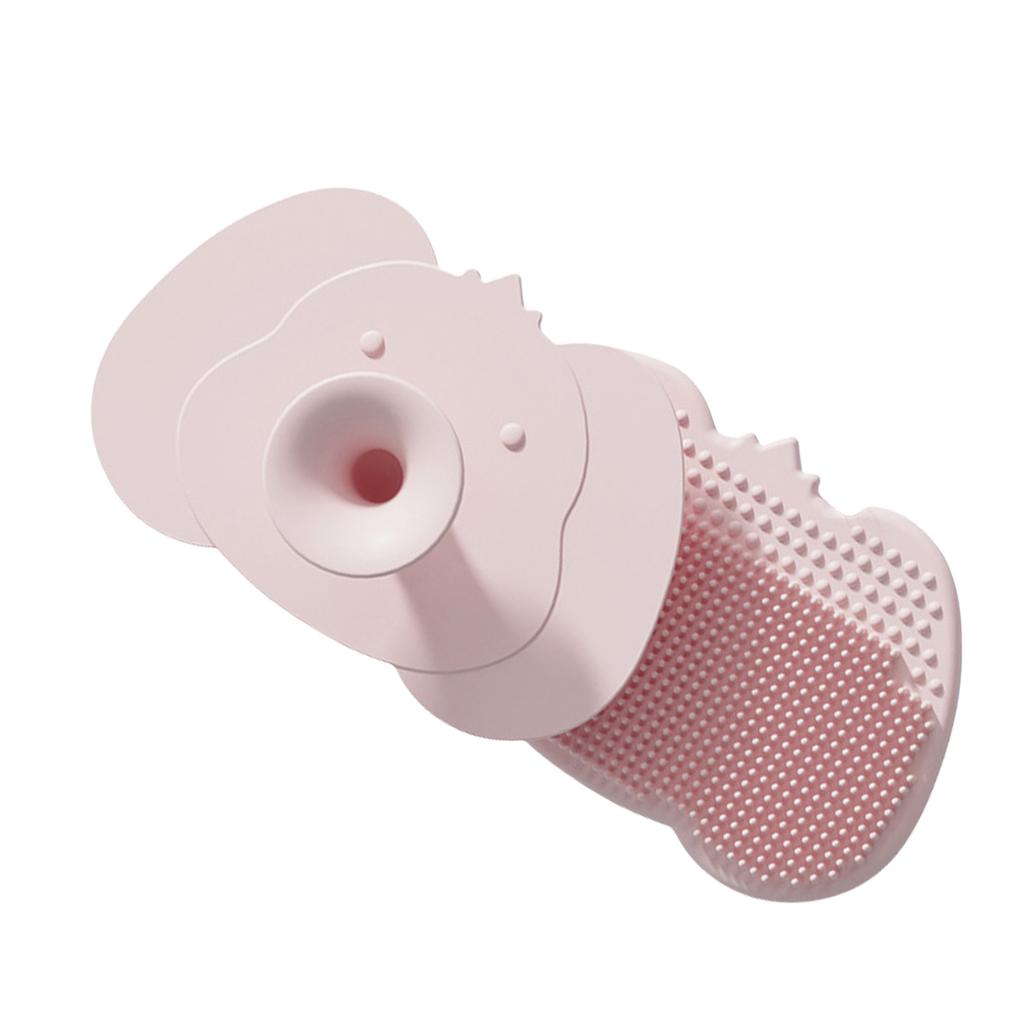 Krásný dětský silikonový koupací kartáč Jemný masážní přístroj na pokožku hlavy pro kojence a batolata Design 2 v 1 Kreslený vzhled