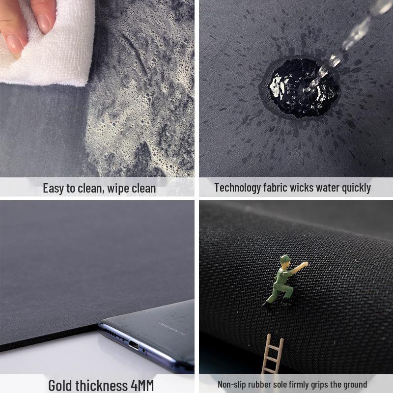 New Customizable Non-Slip Absorbent Kitchen Drying Mat for Cups, Plates, and Bowls
