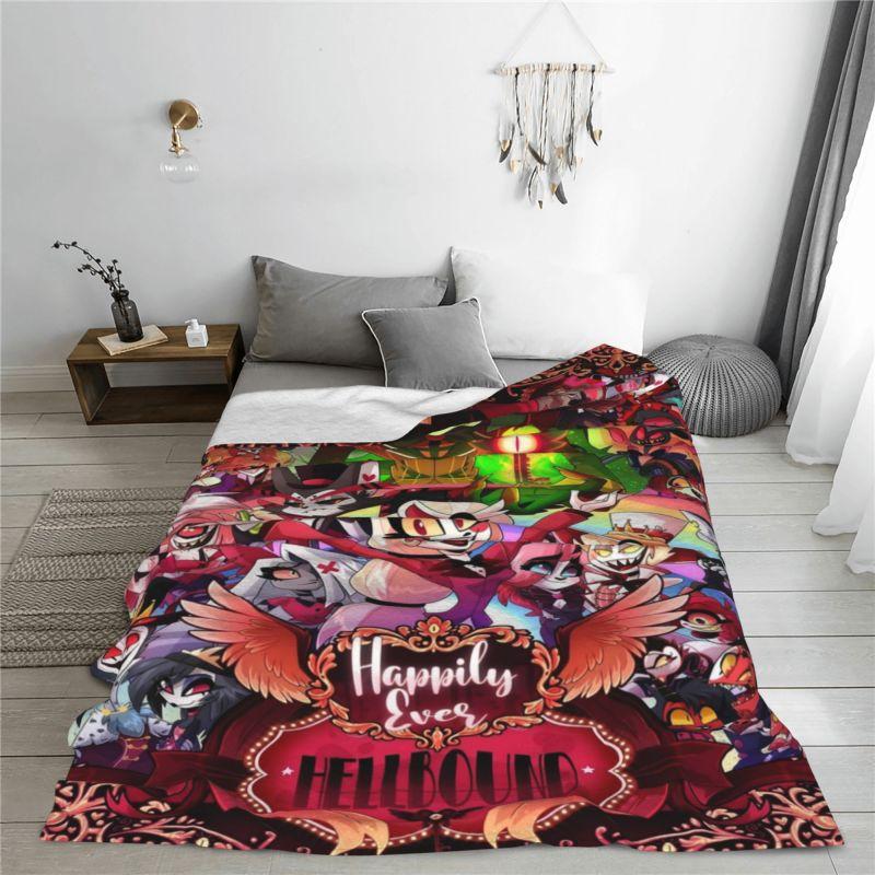 Custom 3D Print Helluva Boss Cartoon Animation Tv Movie Blankets Comfortable Soft Flannel Autumn Throw Blanket Sofa Office Bed