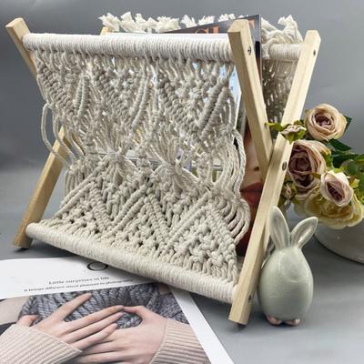 Revistero Boho Soporte Cesta de Almacenamiento Organizador Ahorro de Espacio