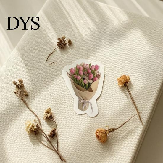 Retro Flower Stickers 50Pcs Bouquet Decorative Stickers, DIY Scrapbooking Journaling Floral Aesthetic Stationery Supplies Decals, Adhesive for